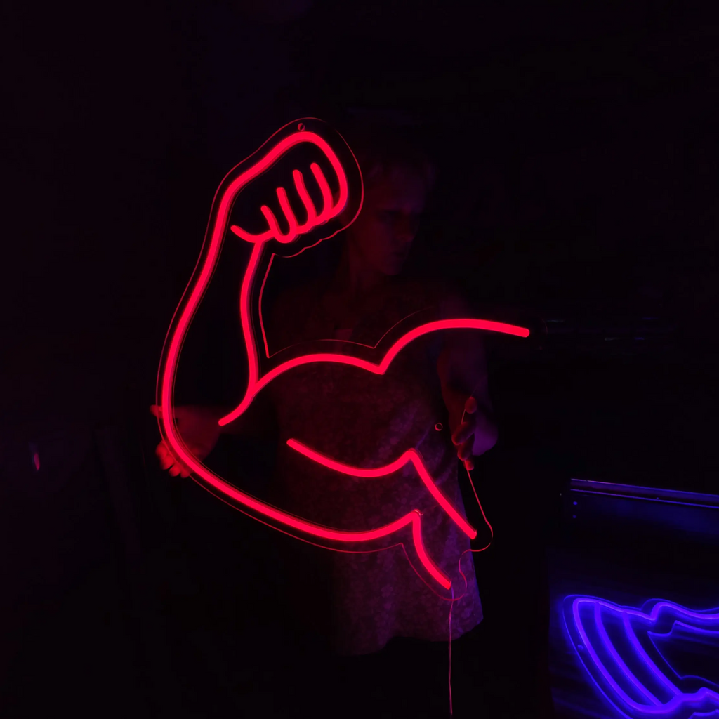 arm muscle neon sign for the gym