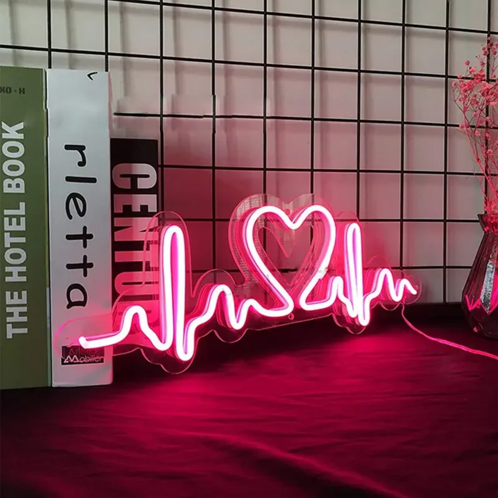led heartbeat neon sign