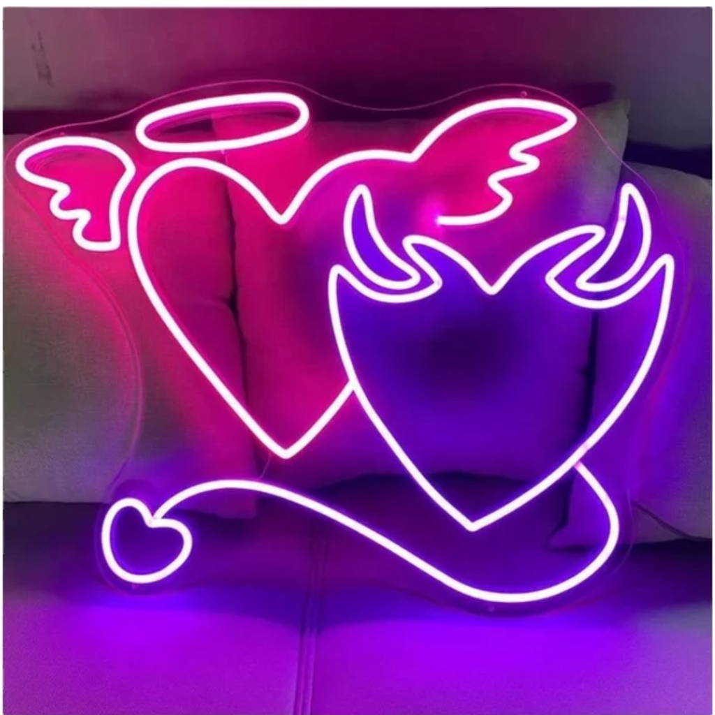 Angel Devil Heart Neon sign