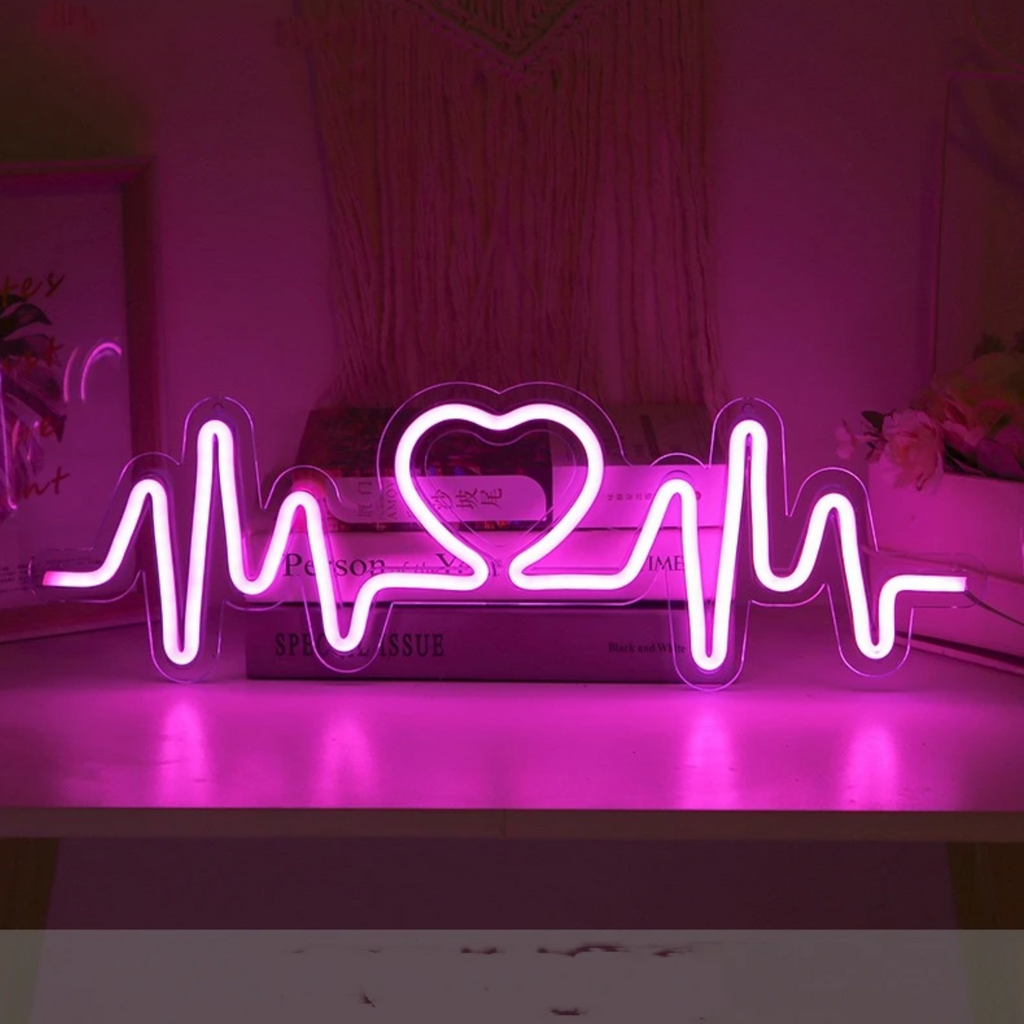Heartbeat neon sign