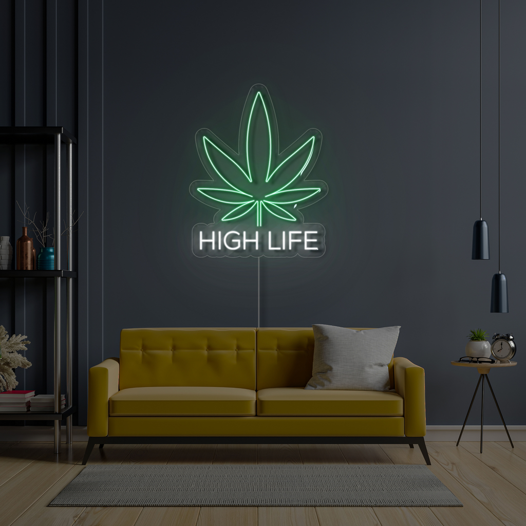 high life weed neon sign LED