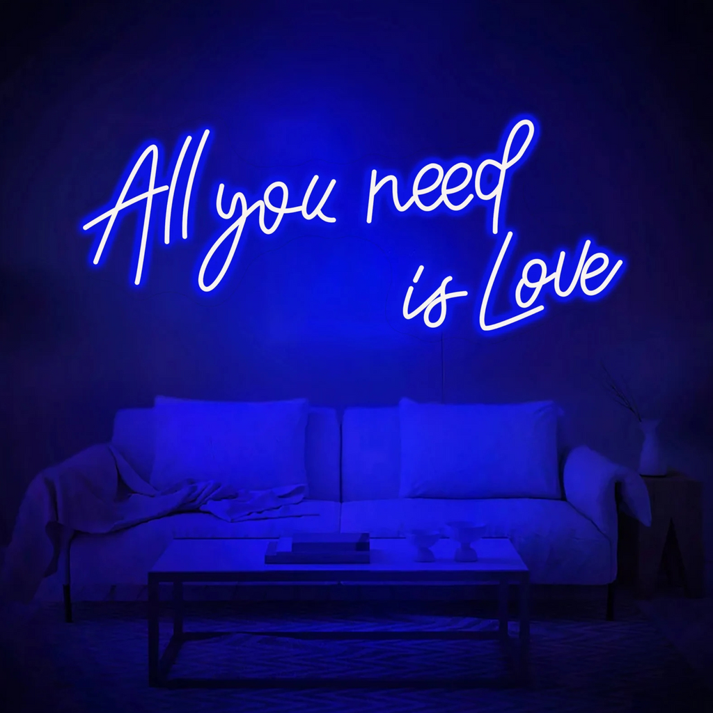 All you need is love neon sign for wedding decor