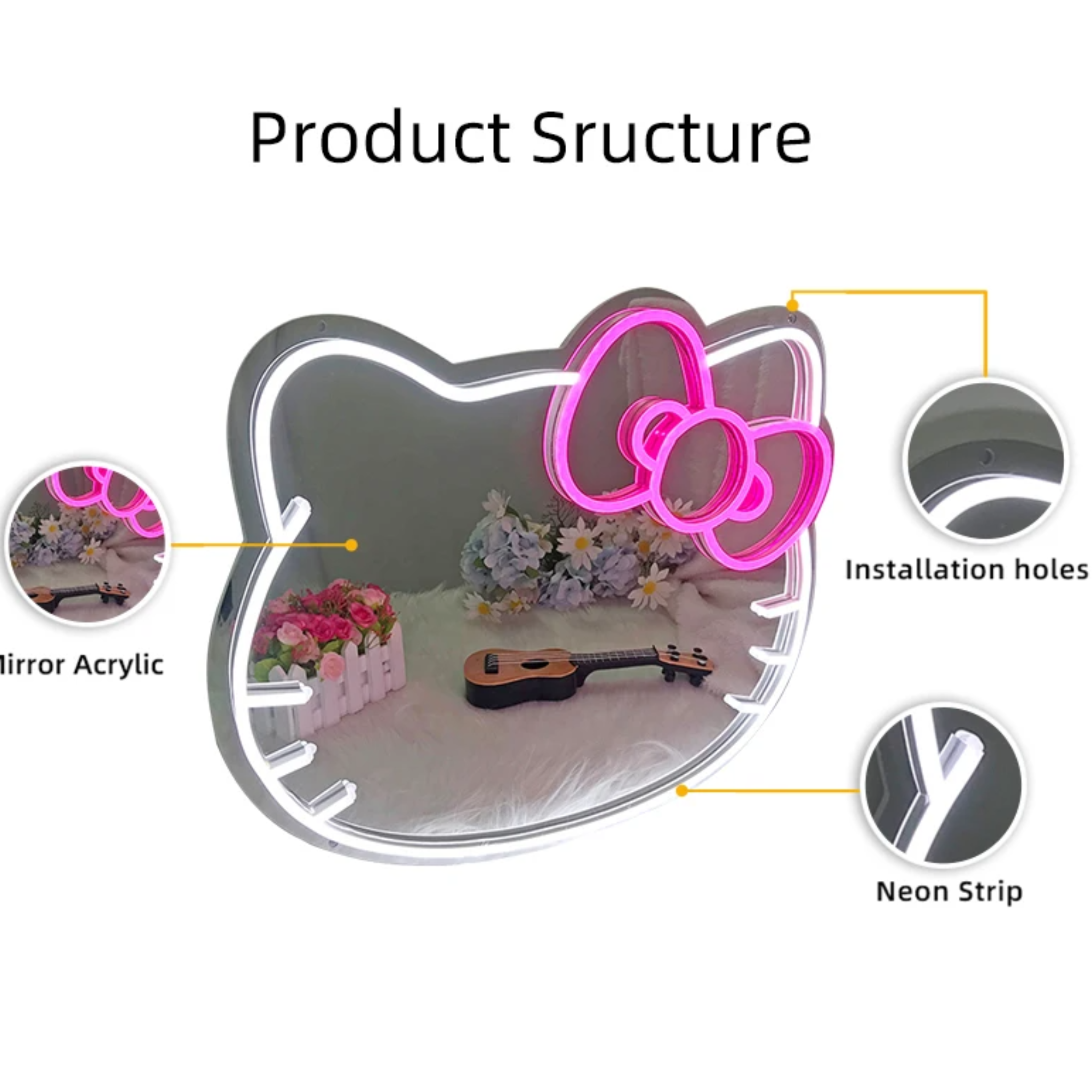 Hello Kitty Wall Mirror: Adorable Illumination for Every Hello Kitty ...