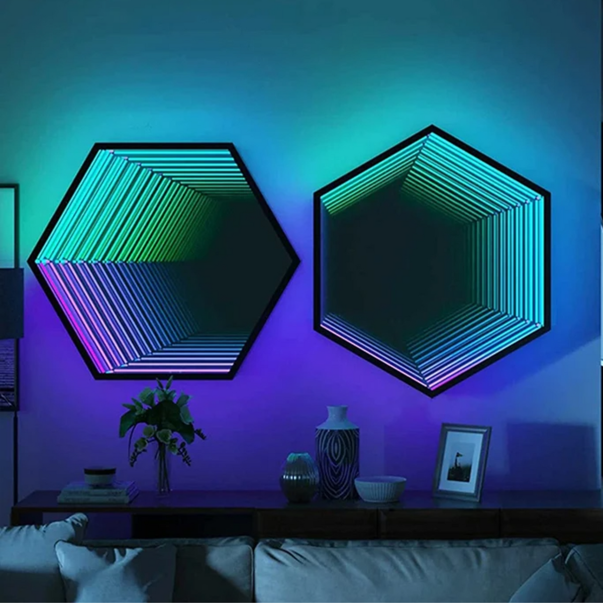 Nordic Mirror Tunnel Neon LED Infinity Wall Mirror RGB Sign - Shop Now ...