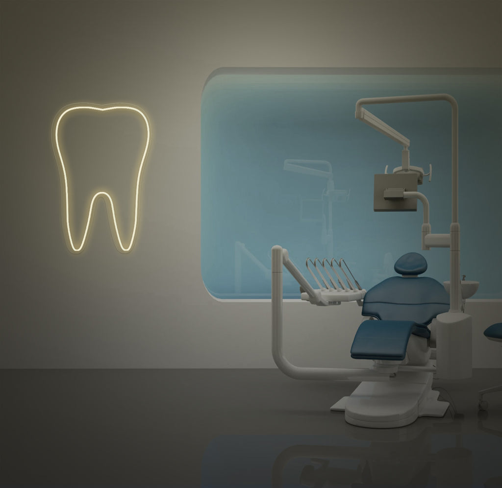 Dental neon signs - tooth Neon