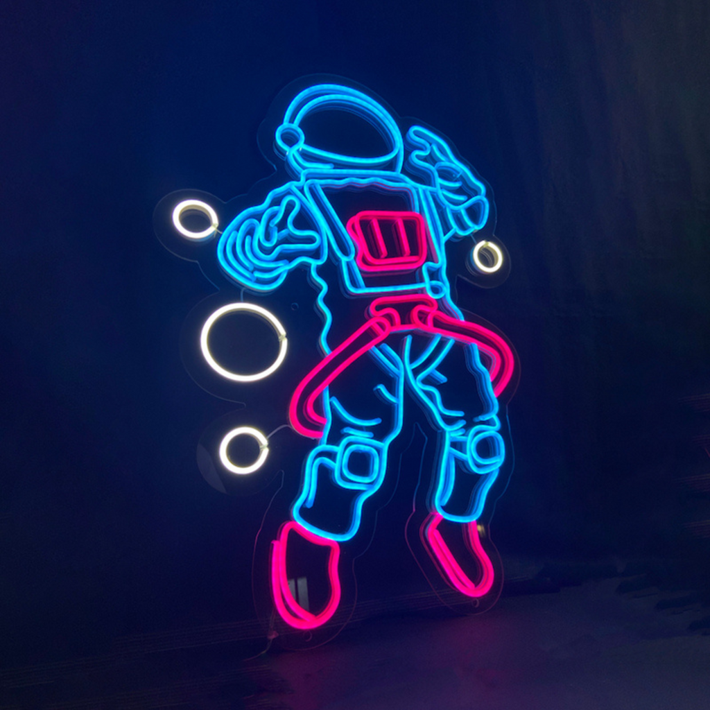 Flying Astronaut Neon Sign RGB